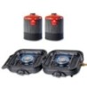 Réchaud gaz pliable 2 feux 4.6 kW bruleurs inox allumage piezo carto
