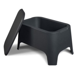 Table basse de jardin résine 59x39x36 cm couvercle amovible résistan