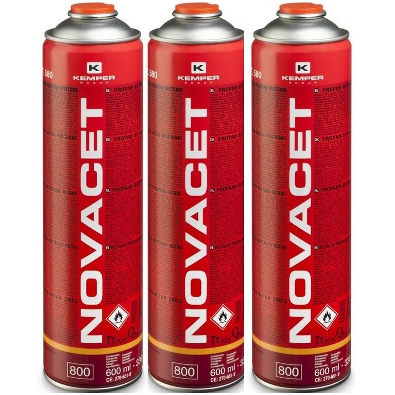 Pack de 3 Cartouches Gaz 330g Butane Propane Valve 7/16 Volume 600ml