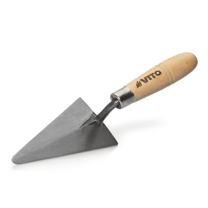 Truelle triangulaire forgée 120mm Acier trempé Manche bois VITO