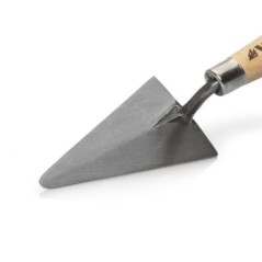 Colher de Pedreiro Triangular Forjada 120mm Aço Temperado Cabo de Madeira