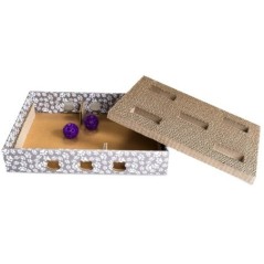 Durable Corrugated Cardboard Cat Scratcher with 2 Balls