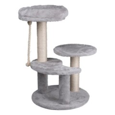Arbre à Chat 62 cm 3 Plateformes MDF Griffoir Sisal Corde de Jeu Per