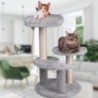 Árbol para Gato 62 cm 3 Plataformas MDF Rascador Sisal Cuerda de