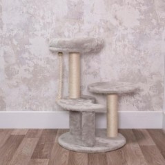 Albero Per Gatti 62 cm 3 Piattaforme MDF Tiragraffi Sisal Corda Gioco