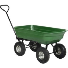 Chariot de jardin 75L 200kg Benne basculante 4 roues pneumatiques KZ