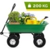 Carro de jardín 75L 200kg Volquete 4 ruedas