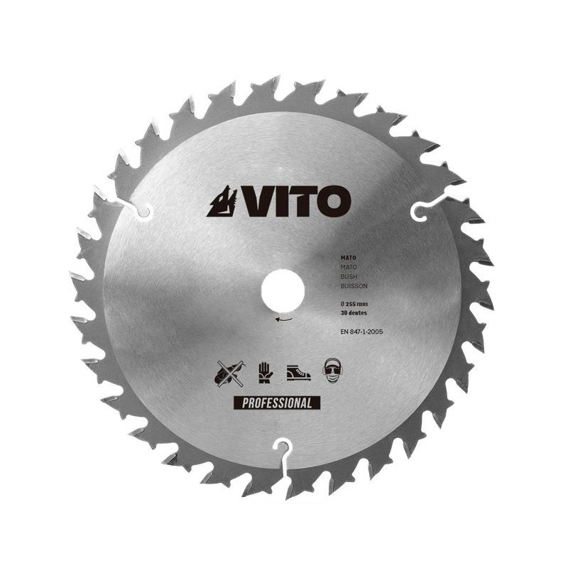 Lame de coupe Débroussailleuse 30 dents Carbure diamètre 255mm alésa