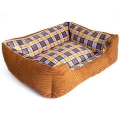 Panier pour Chien et Chat MARRON Coussin Anti Stress Lavable Polaire