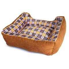 Cesta para Cão e Gato MARROM Almofada Anti-Stress Lavável