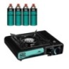Réchaud à gaz portable 2200W avec 4 cartouches