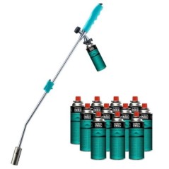 Désherbeur thermique Chalumeau gaz 1300°C Allumage Piezo + 12 cartou