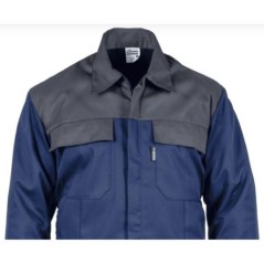 Navy Blue/Grey Work Jacket Size XL 65% Polyester