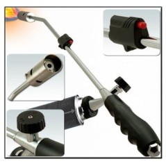 Désherbeur thermique piezo lance 80 cm flamme réglable 8 recharges g
