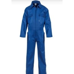 Combinaison de Travail Bleu XXL 5 Poches Polyester/Coton Fermeture V