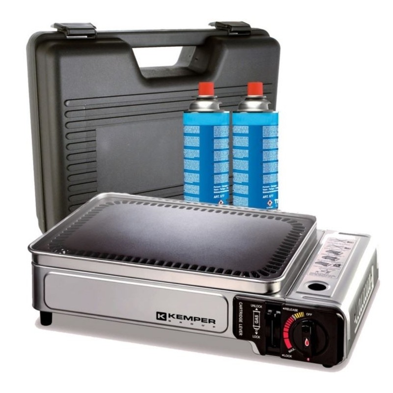 Plancha gaz portable 2300W plaque anti-adhésive surface de