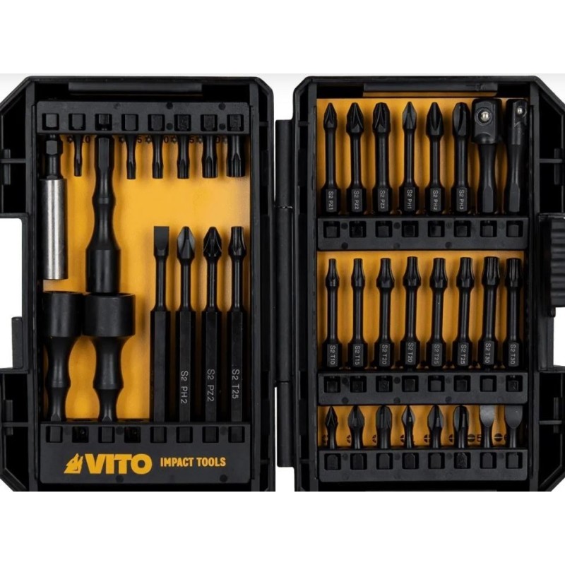 Coffret de 38 Embouts pour Visseuse à Choc Acier S2 Chrome Vanadium