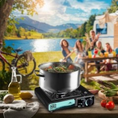 Hornillo de gas portátil 2200W 1 fogón encendido Piezo placa grill