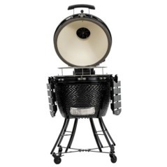 Barbecue Kamado Schwarz Keramik-Korpus Ø 61cm Rost Ø 52cm