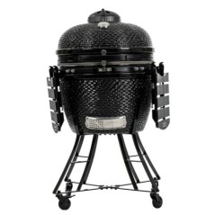 Barbacoa Kamado Negra Cuenco Cerámico Ø 61cm Parrilla Ø 52cm