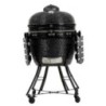 Barbecue Kamado Preto Cuba Cerâmica Ø 61cm Grelha Ø 52cm
