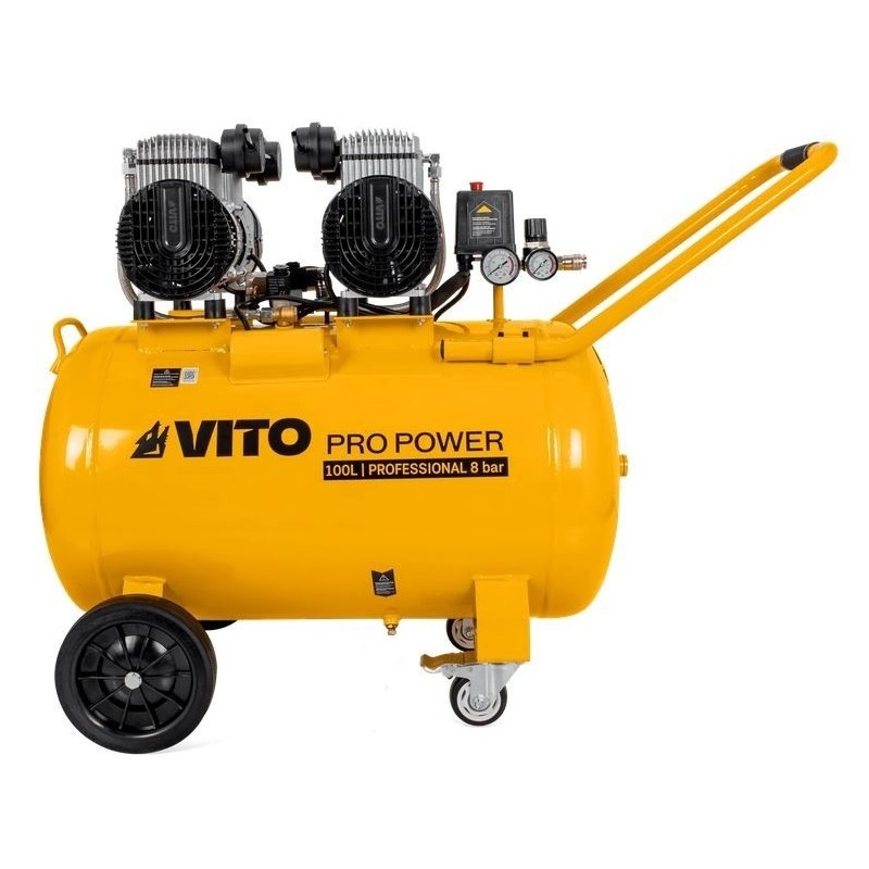 Compresseur d'air Silencieux 100L 8 Bar Sans Huile 4CV VITO