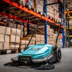 Spazzatrice meccanica manuale 2 spazzole rotative 27cm Contenitore