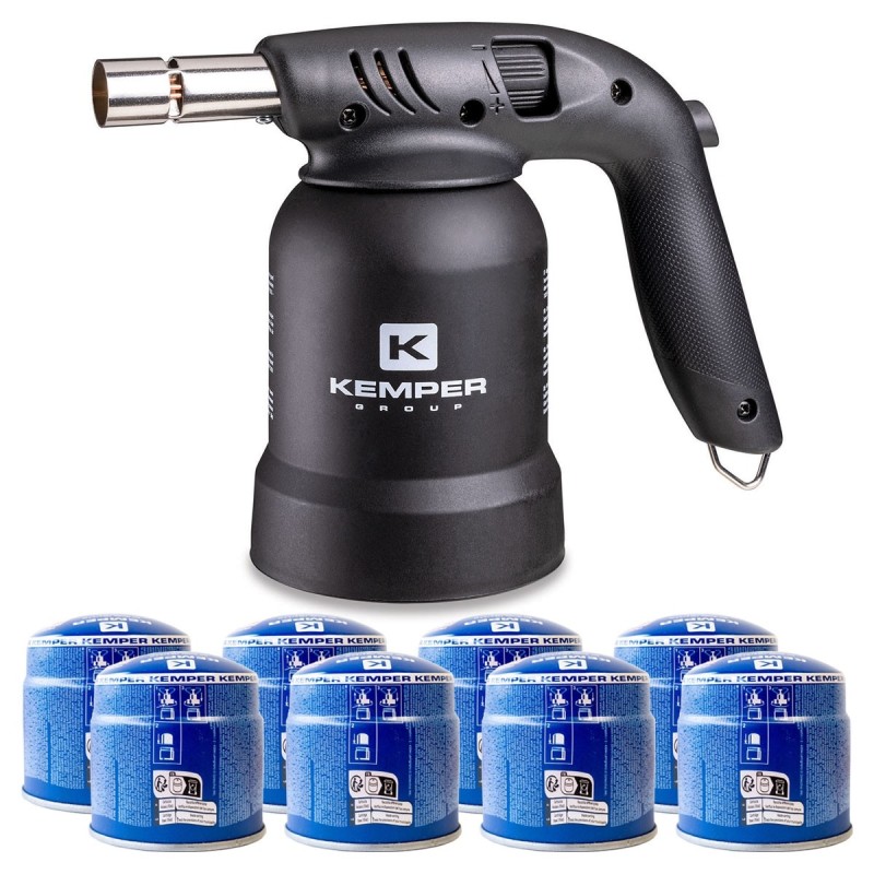 Lampada saldatrice a gas 360° Accensione Piezo 8 cartucce