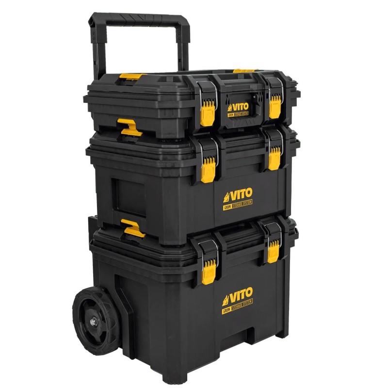 Servante d'atelier modulable 3 éléments 111 L 139 kg Roues Ø 200 mm