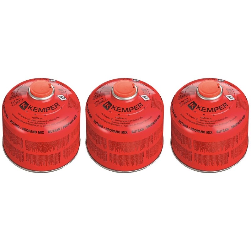 Pack 3 Cartouches de gaz 230g Propane/Butane Valve 7/16 Résistant ba