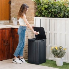 Coffre de jardin 80L résine inaltérable 38x38xH65 cm couvercle à pre