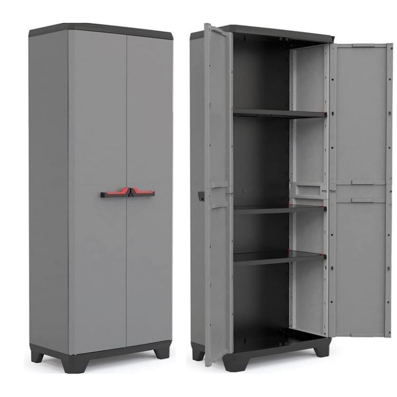 Armoire de rangement 38x39x173 cm 2 Portes 3 Étagères Réglables 15kg