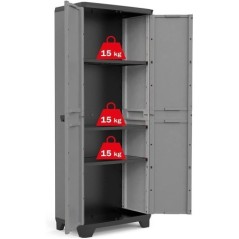 Opbergkast 38x39x173 cm 2 Deuren 3 Legplanken