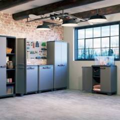 Lagerschrank 38x39x173 cm 2 Türen 3 Regale