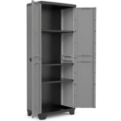 Storage Cabinet 38x39x173 cm 2 Doors 3 Shelves