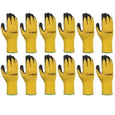 Pack de 12 Gants de Protection Nitrile Antidérapants Taille 9 Tricot