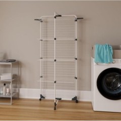 4-Level Modular Steel Clothes Dryer Rack with Wheels