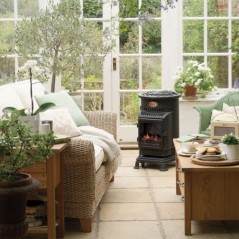 Gaskachel 3.4KW Groen Echt Gietijzer 2 Warmtestanden