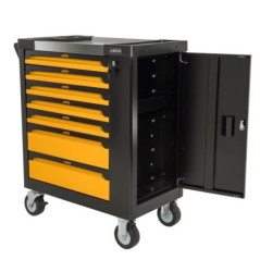 Servante d'atelier 7 tiroirs 221 pièces Porte latérale 4 Roues Serru