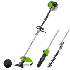 Outils de Jardin 4en1 52cc Moteur 2T 1600W Lame 3 Dents 255mm Débrou