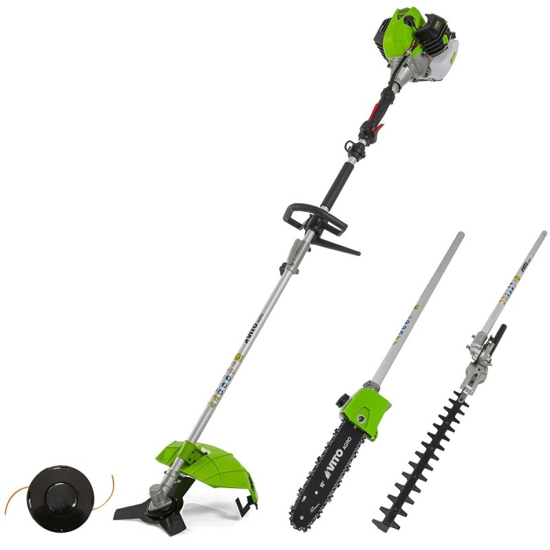 Outils de Jardin 4en1 52cc Moteur 2T 1600W Lame 3 Dents 255mm Débrou