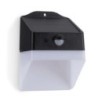 Lampe LED solaire 2W Noire Détecteur Mouvement 120° Batterie Li-ion