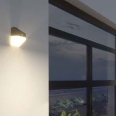 Black Solar LED Lamp 2W Motion Detector 120° Battery