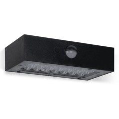 Lampe LED solaire 3W Applique murale noire avec détecteur de mouveme