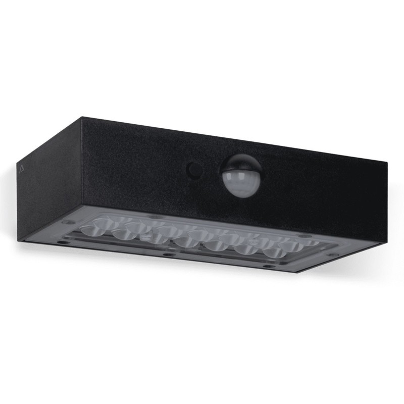 Lampe LED solaire 3W Applique murale noire avec détecteur de mouveme