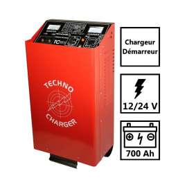 Chargeur démarreur de batterie 12-24V AWELCO Charge 60A auto poids lourds  600 Ah TEC350 sur