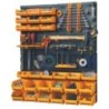 Panneau porte-outils mural 66x78x1.7cm 4 panneaux perforés 15 petits
