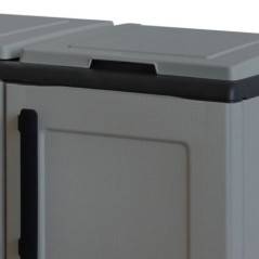 Armoire de Tri Sélectif 3 Poubelles Gris Polypropylène