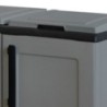 Recycling Cabinet with 3 Trash Bins Grey Polypropylene