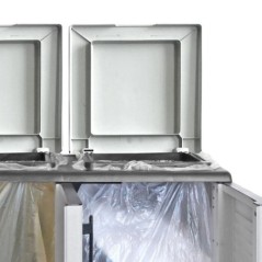 Schrank für Mülltrennung 3 Mülleimer Hellgrau 102x37x90 cm